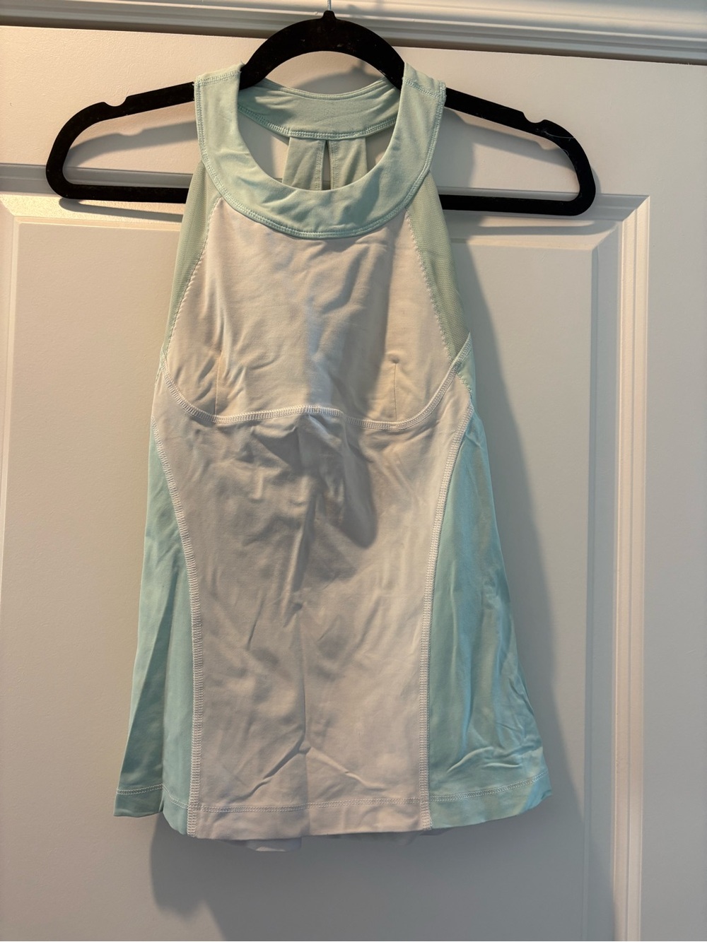 lululemon athletica Mint and White High-Neck Performance Tank